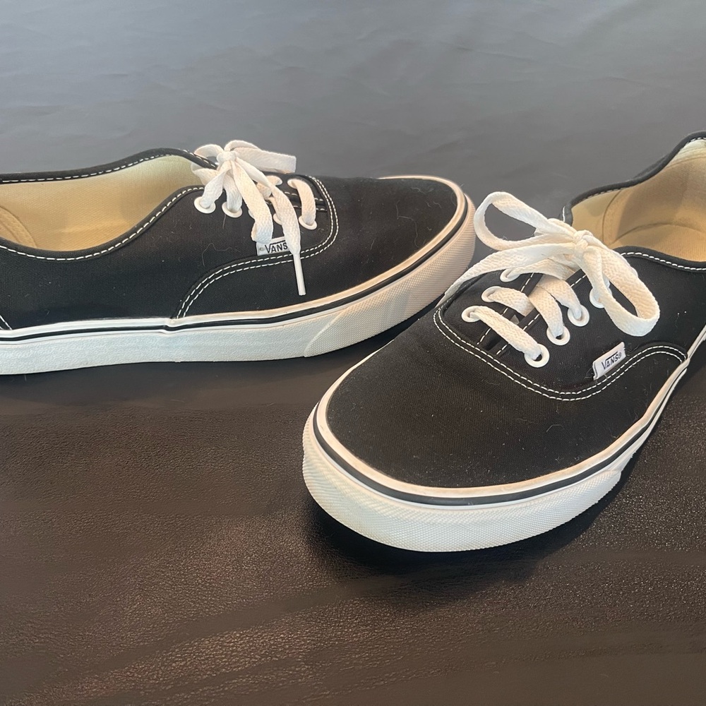 Vans Black and White Canvas Sneakers